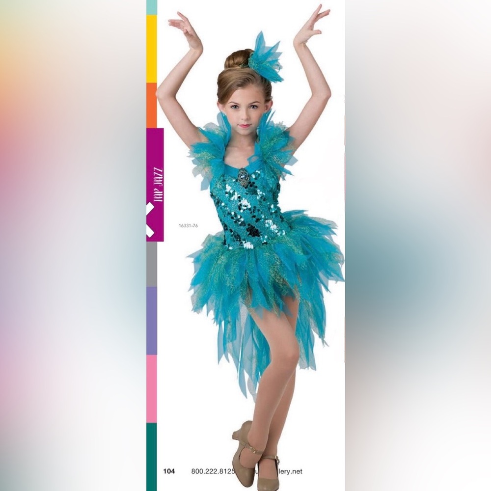 Costumes Gallery Baby, I’m A Star 16331 Biketard Tulle Tutu Dance Costume - Jade